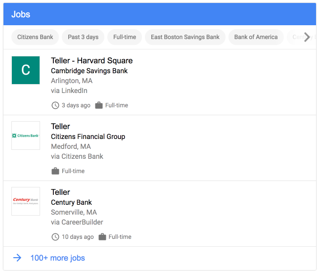 Google's Job Posting Listing